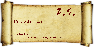Prasch Ida névjegykártya
